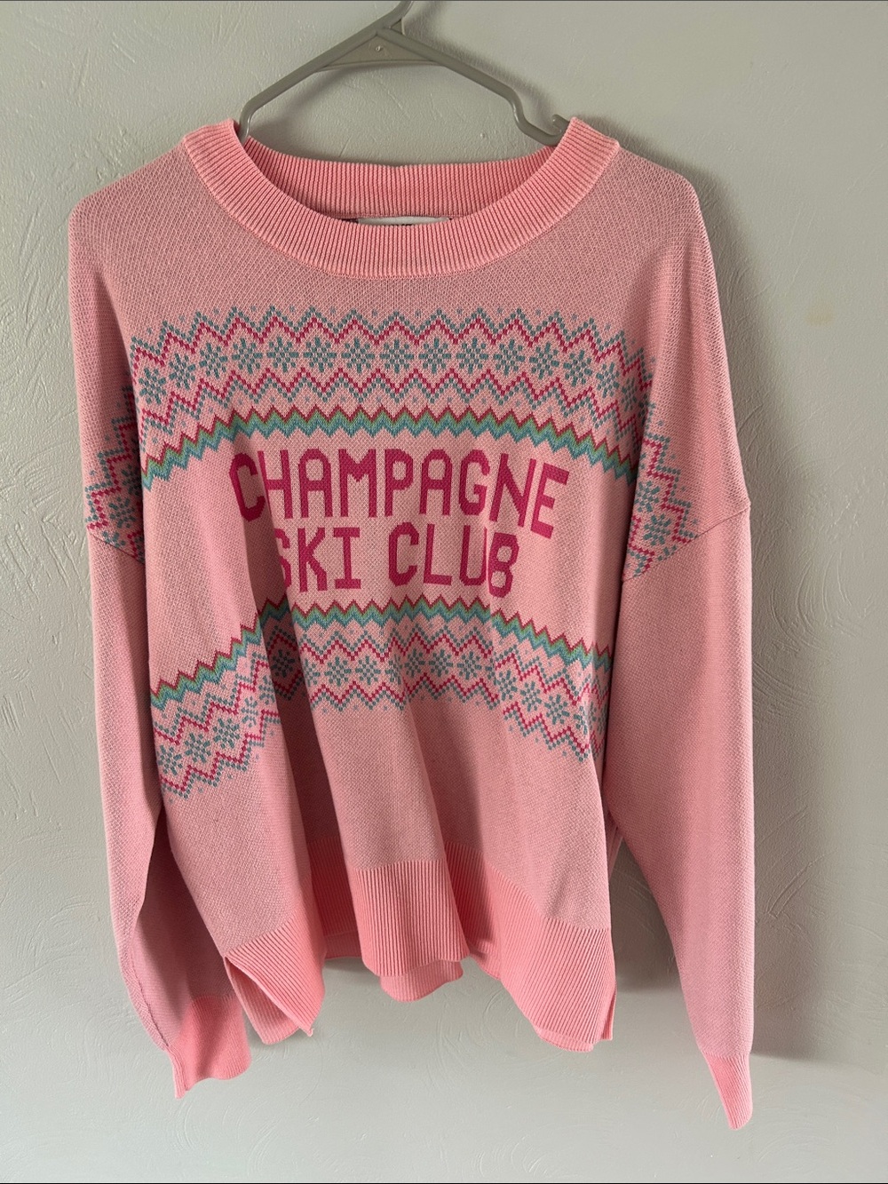 Anthropologie X Beach Riot Callie Sweater Sweet Winter Champagne Ski Club
